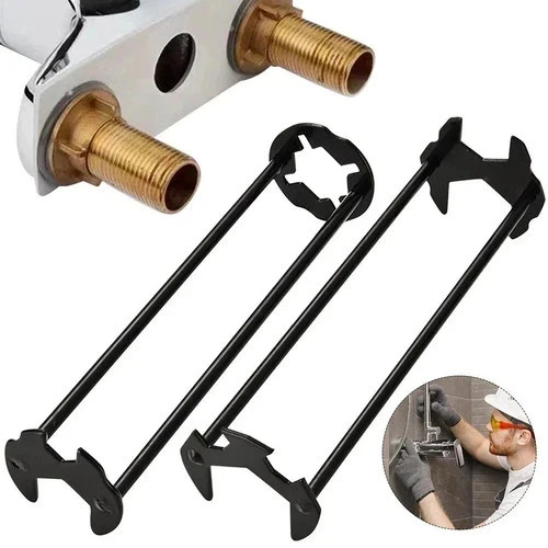 Multifunctional Sink Wrench Set, 2-Pack Basin and Faucet Wrench Tool with Fou.