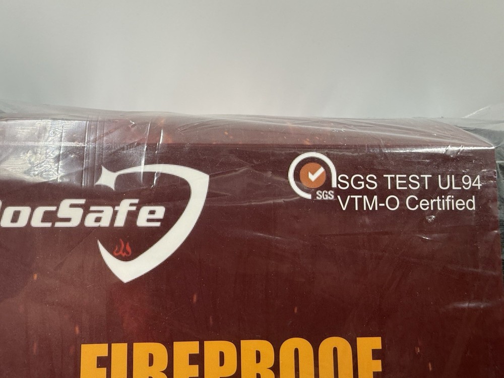 DocSafe Fireproof Document Box with Lock＆Shoulder Strap, Hard-Shell Case--BLUE