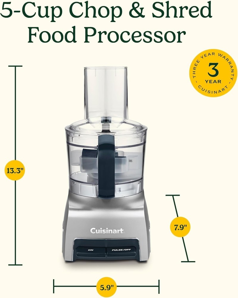 Cuisinart 5-cup Chop & Shred Food Processor, Silver, FP-5