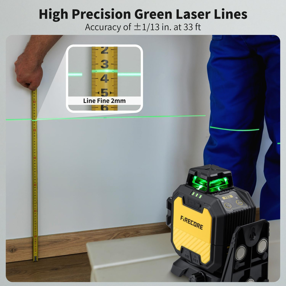 360° Self-Leveling Green Laser Level Kit with Receiver - High Precision