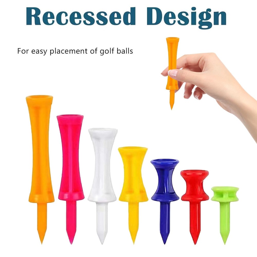 70 Pcs Golf Tees, Golf Step Down Plastic Tees Value Multiple Colors Size Bulk...