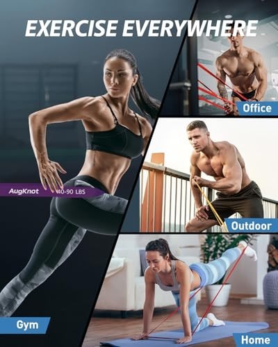 5-Level Resistance Bands Set for Workouts - Pull Up Assistance, Stretching & The