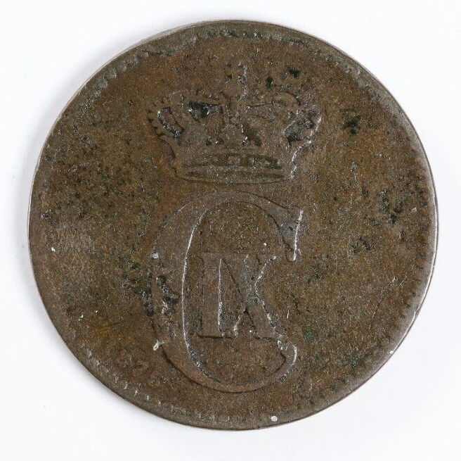Denmark 1876 2 Two Ore Key Date Coin