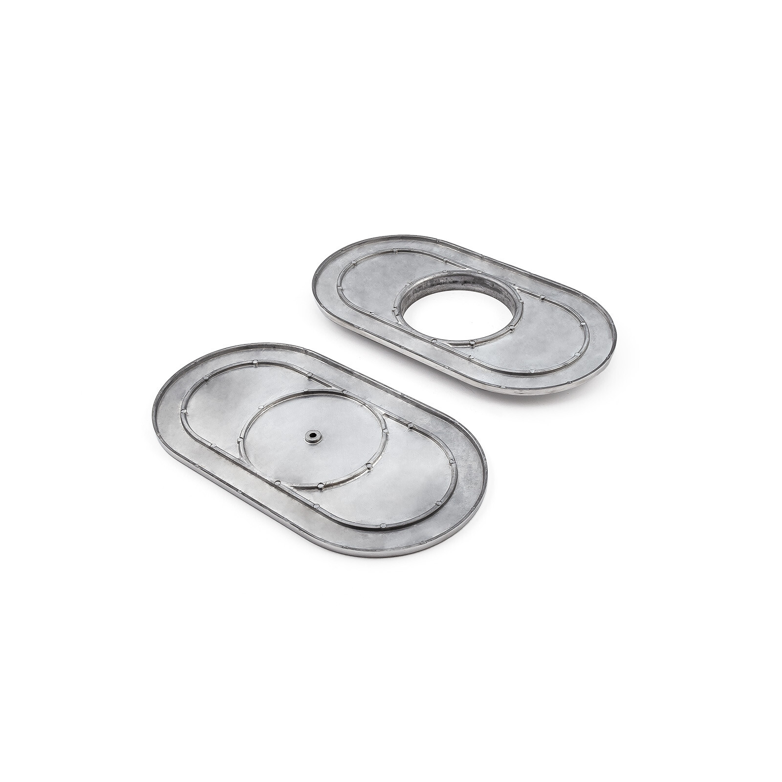 15" x 2" Oval Plain Polished Aluminum Air Cleaner Kit