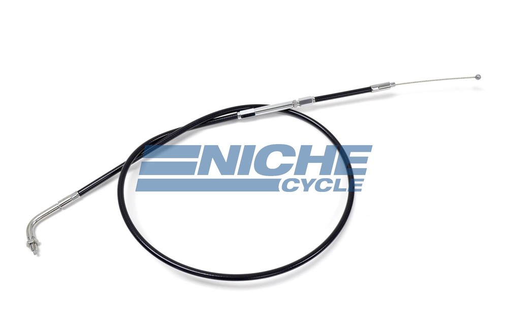 Mikuni VM30 VM32 VM34 Keihin Chrome Elbow Threaded 35" Throttle - Pull Cable