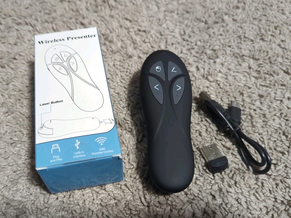 Presentation Clicker PowerPoint Wireless Presenter Remote: USB Type C Rechargeab