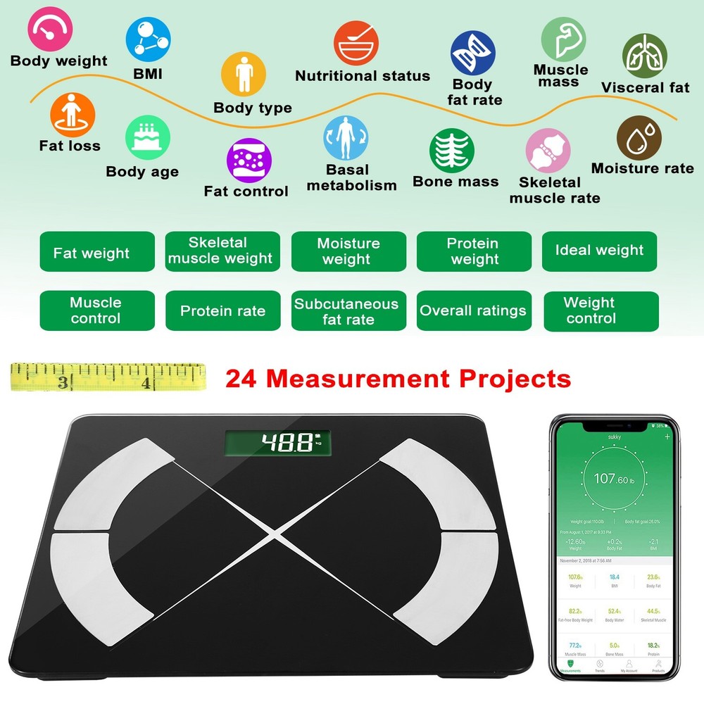 Body Fat Digital WiFi Scale & Weight Composition BMI Smart Scale APP Connection