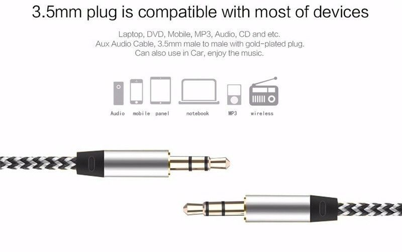 2PACK Aux Cord 3.5mm Male to Male Auxiliary Audio Cable For Car Headphone iPhone