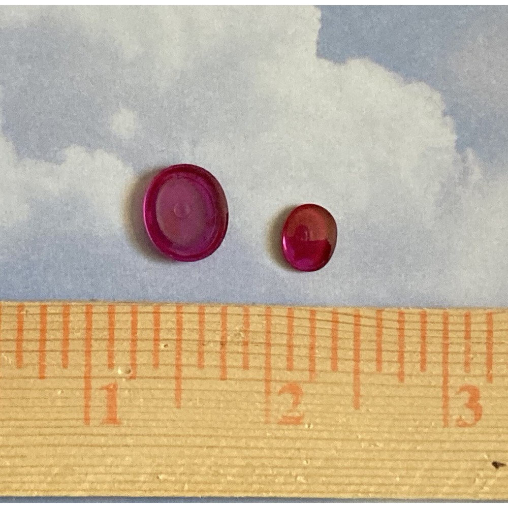Antique Faceted Ruby Stone Pair