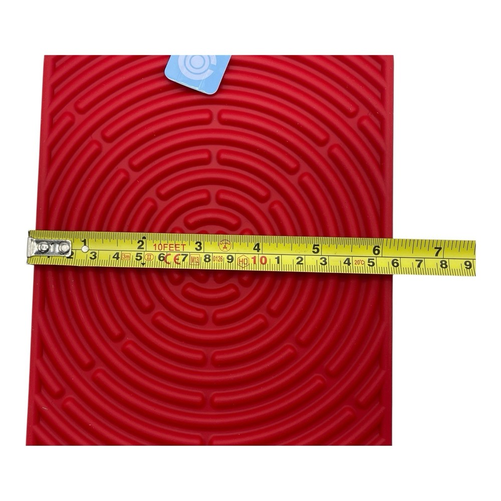 Le Creuset Red Silicone Trivet Mat Potholder Rectangular Hot Pad