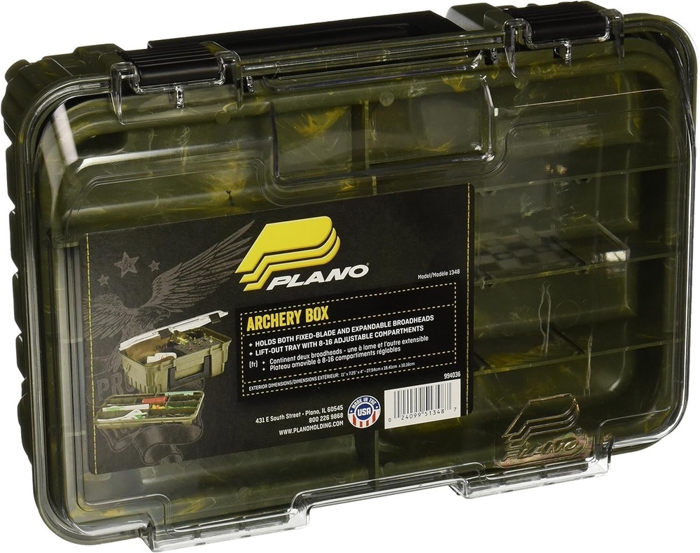 Durable Camo Archery Box - 16 Compartments & Ambidextrous Design for All Users
