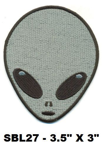 GRAY ALIEN HEAD PATCH - SBL27