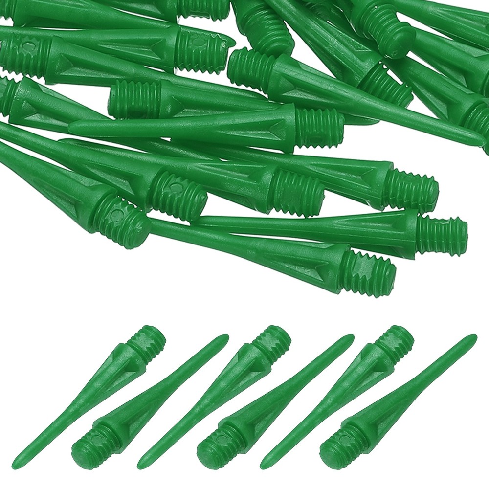 Plastic Dart Tips, 2BA Thread Soft Tip Dart Accessories 30 Pack & Green