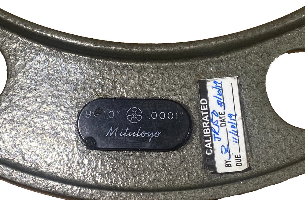 Mitutoyo Vintage 9-10 Outside Micrometer Caliper .0001" Resolution