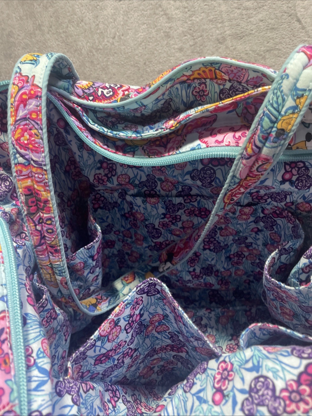 Disney Mickey Mouse and Friends Colorful Garden Iconic Vera Tote by Vera Bradley