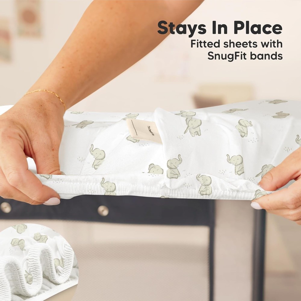 2-Pack Mini Crib Sheets Fitted - 38x26 Pack N Play Sheets for Pack and Play