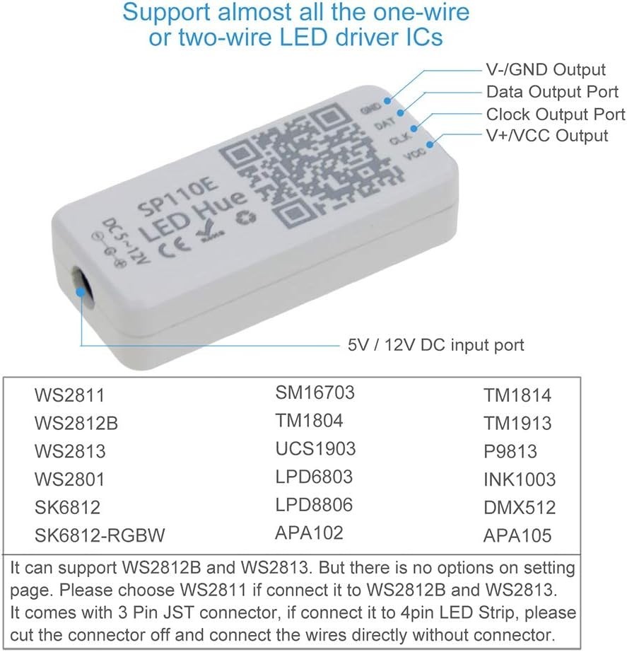 WS2812B WS2811 Addressable LED Bluetooth Controller iOS Android App Wireless
