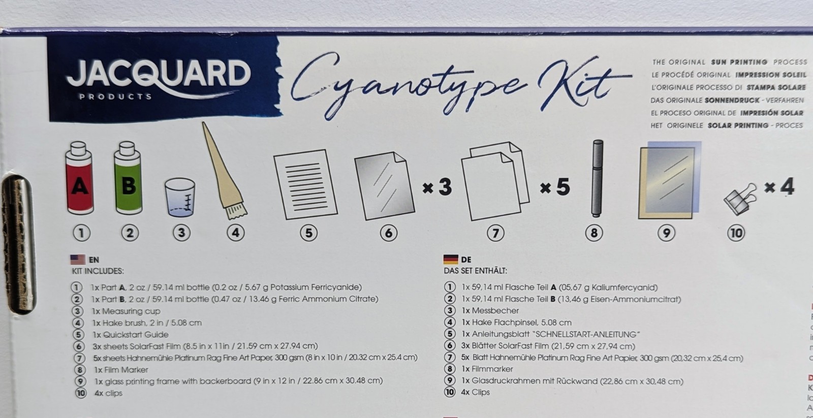 Jacquard CYANOTYPE KIT The Original Sun Printing Process Made In USA