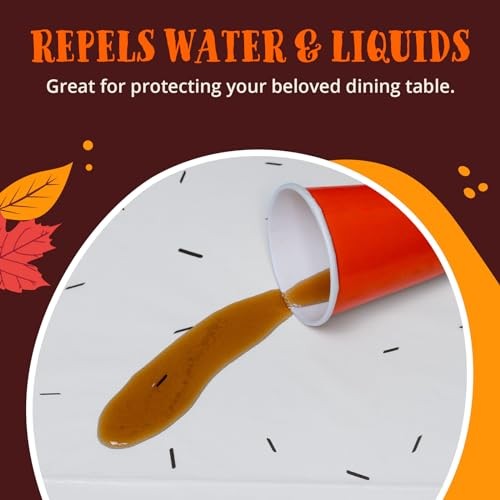 Thanksgiving Tablecloth, 2-Pack Disposable Table Cloths, Pumpkins Plastic