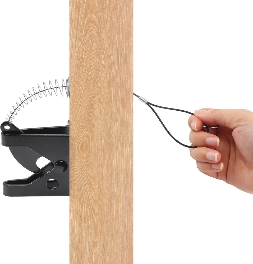 Rust-Resistant Black Spring Latch Cable for Easy Door Operation, 2-6" Thickness