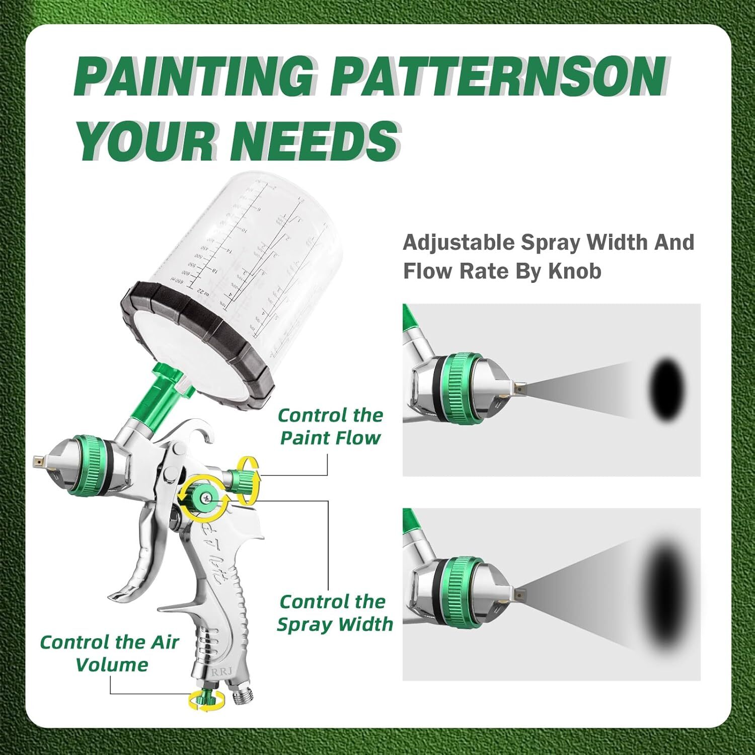 HVLP Air Paint Spray Gun Kit Gravity Feed Car Auto Primer 1.3/1.7/2.0MM Nozzles