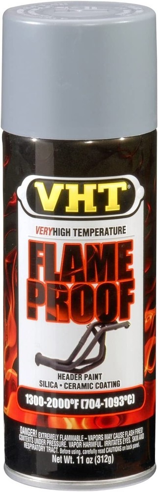 VHT SP104 2-PACK Flat Gray FlameProof Header Paint Silica Ceramic Coating 11 oz.