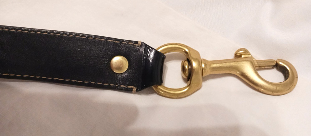Dooney And Bourke Replacment Shoulder Strap,Black leather,white stitching