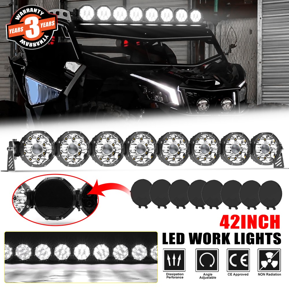 Roof Mount LED Light Bar Kit 8 Lights 42" Linkable 8x Fits Can Am Maverick X3