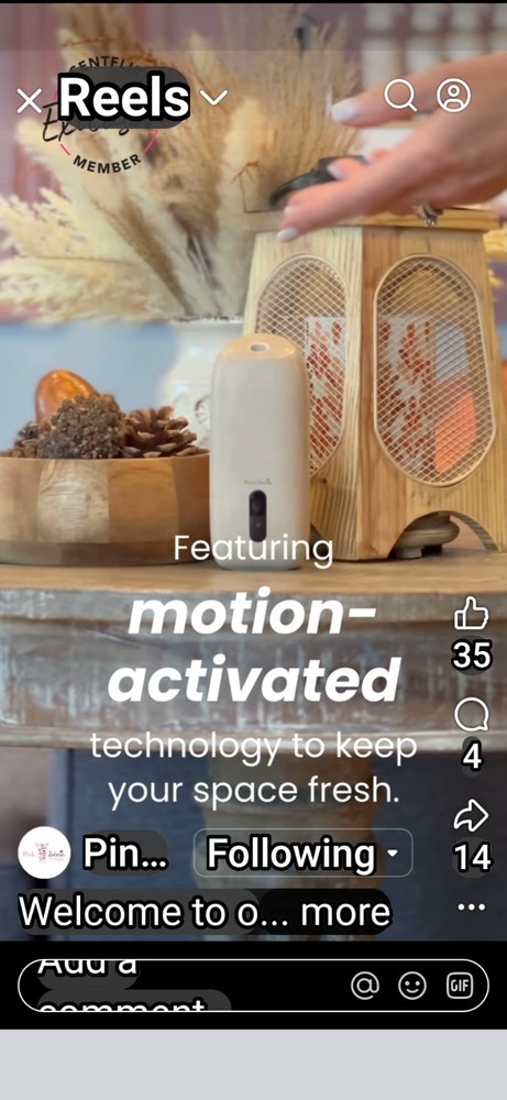 NIB BEIGE LINEN MOTION SENSOR DIFFUSER PINK ZEBRA