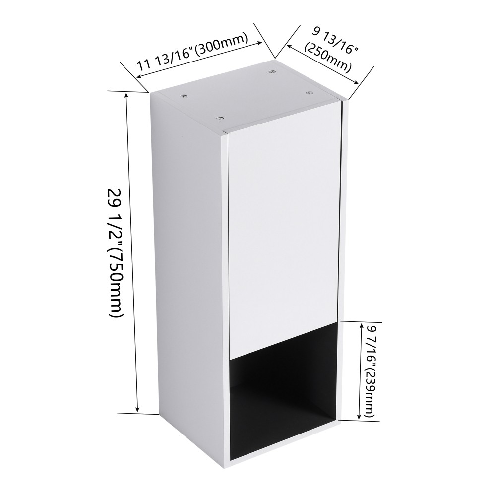 Bathroom Side Cabinet 2 Soft Close Doors Float Mounting Design
