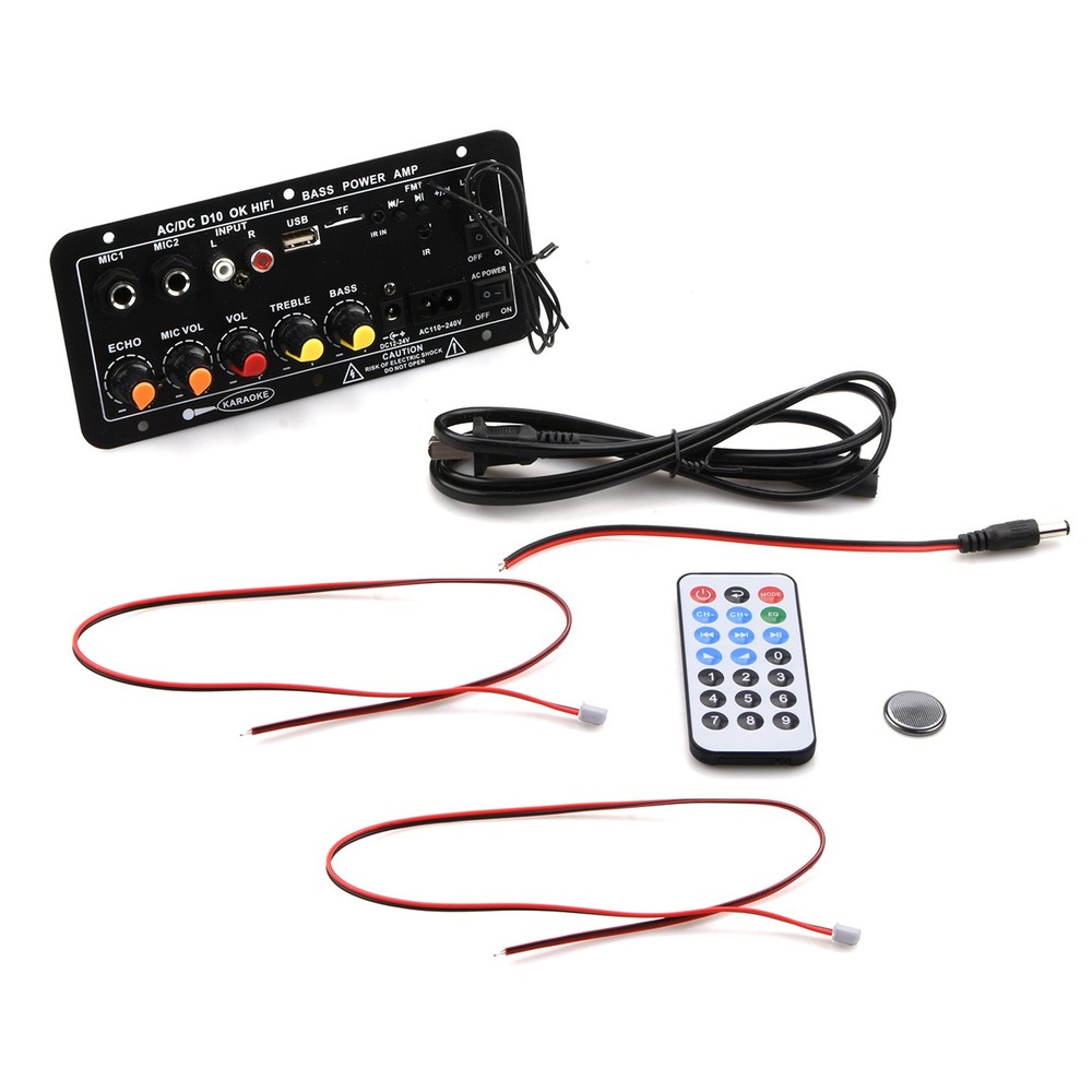 1set Audio Amplifier Board Bluetooth/3.5mm RCA/U disk/TF/MIC Input Support
