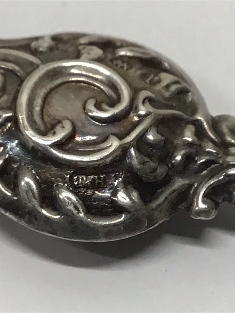 Antique 1904 Sterling Silver Handle Button Hook Scrolling Design
