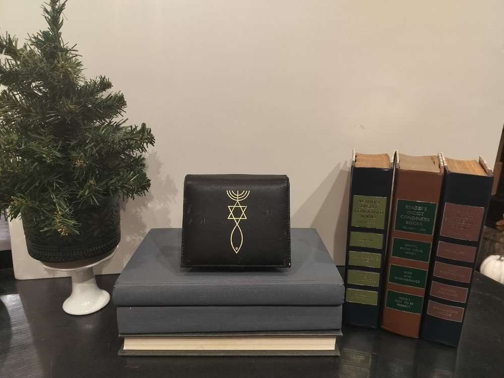 Portable Communion Set; Hebraic/Messianic Engraved; Leather Carry Case; EUC!