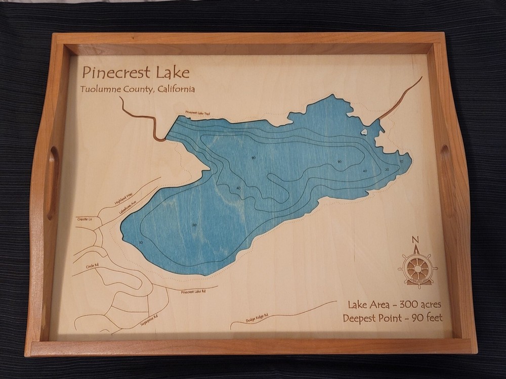 Pinecrest Lake Cherry Wood Serving Tray