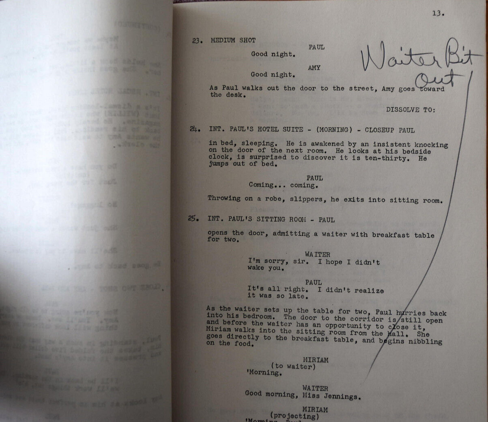 1952 Four Star Playhouse "Backstage" Original Revised Script