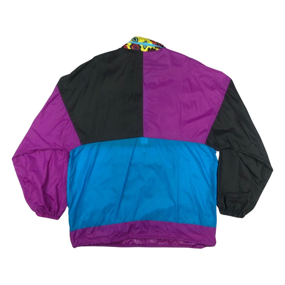 Vintage Crazy Pattern Multicoloured Pull-Over Windbreaker XXL