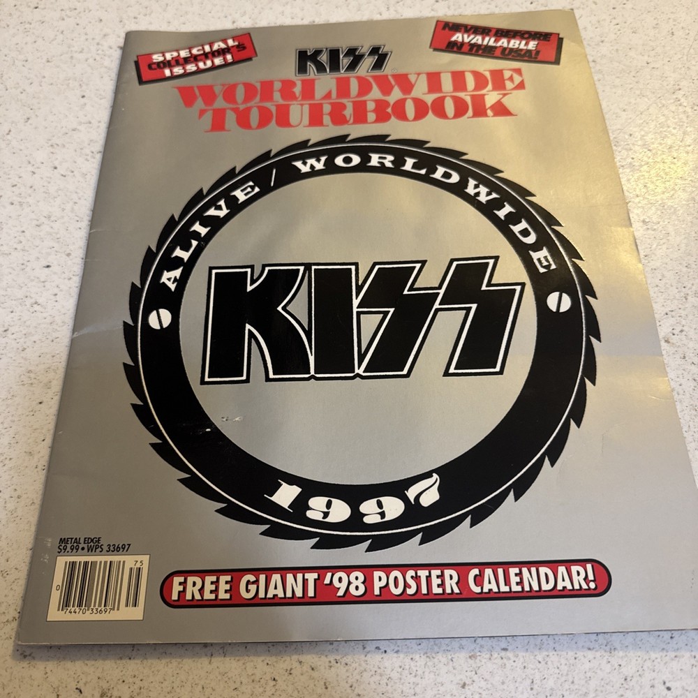 1997 AUTOGRAPHED KISS Alive Worldwide Tour Book With Poster Calendar