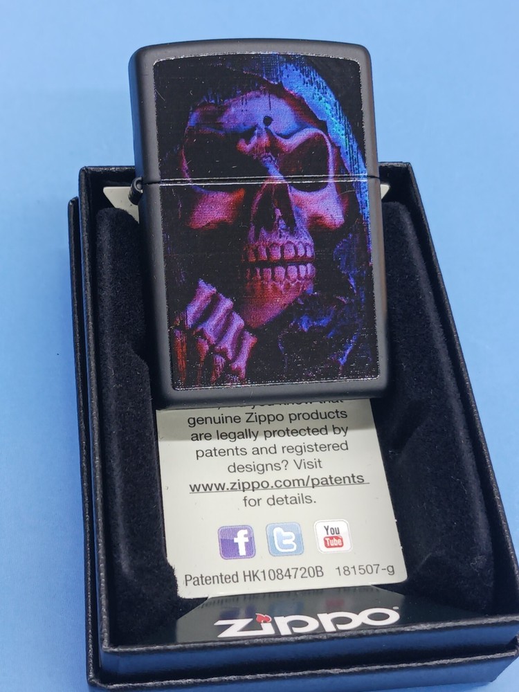 Zippo 28306 Black Matte Grim Reaper