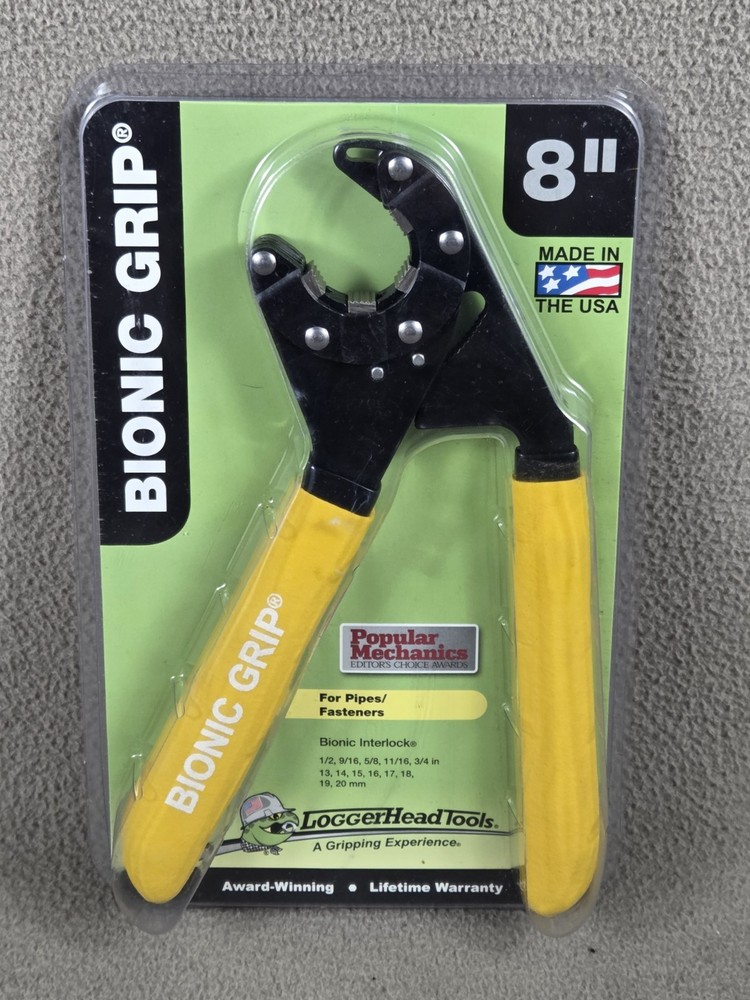 LoggerHead Tools Bionic Grip Metric and SAE Adjustable Wrench 8 " New