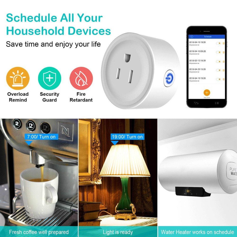 WiFi Smart Plug Outlet Wireless Socket APP Remote Voice Control Timer Alexa Goog