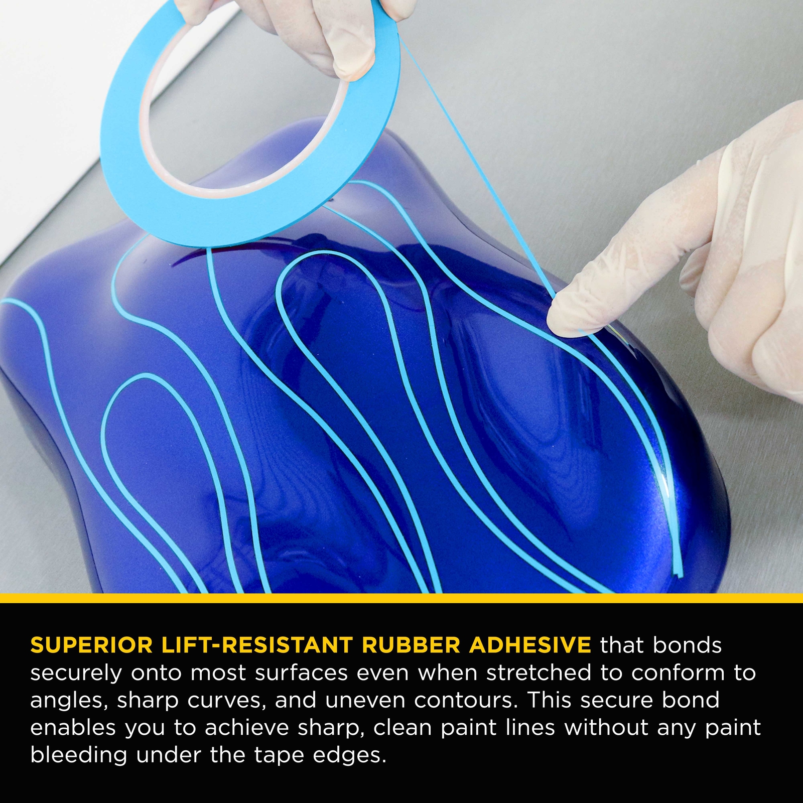 Vinyl Fineline Pinstripe Tape, Blue 1/8" x 36 Yard Roll - Create Sharp Curves