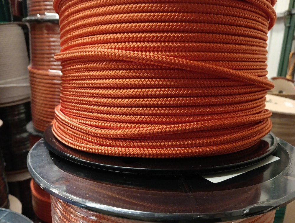 1/4 x 300 ft. Double Braid-Yacht Braid polyester rope. Burnt Orange
