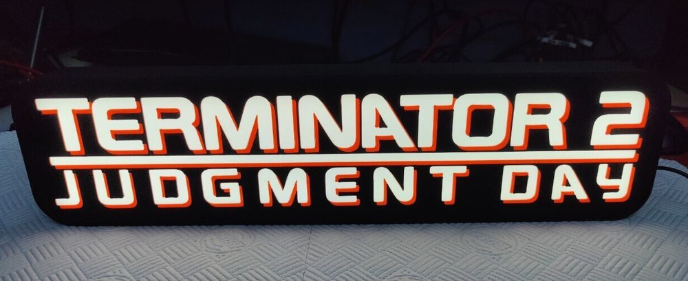 Terminator 2 Judgement Day Extra Large 42cm Custom LED Light Sign