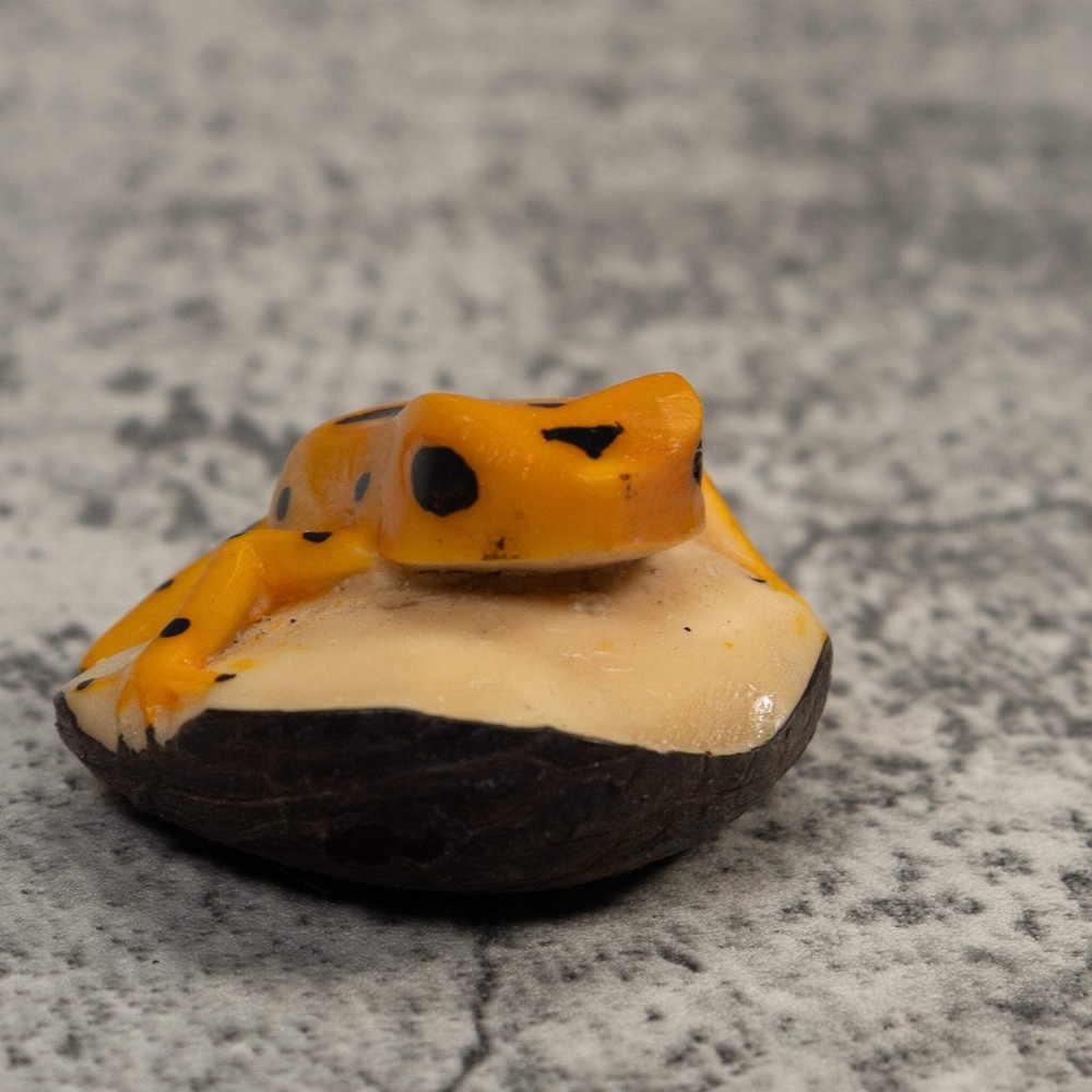 Golden Frog Tagua Carving