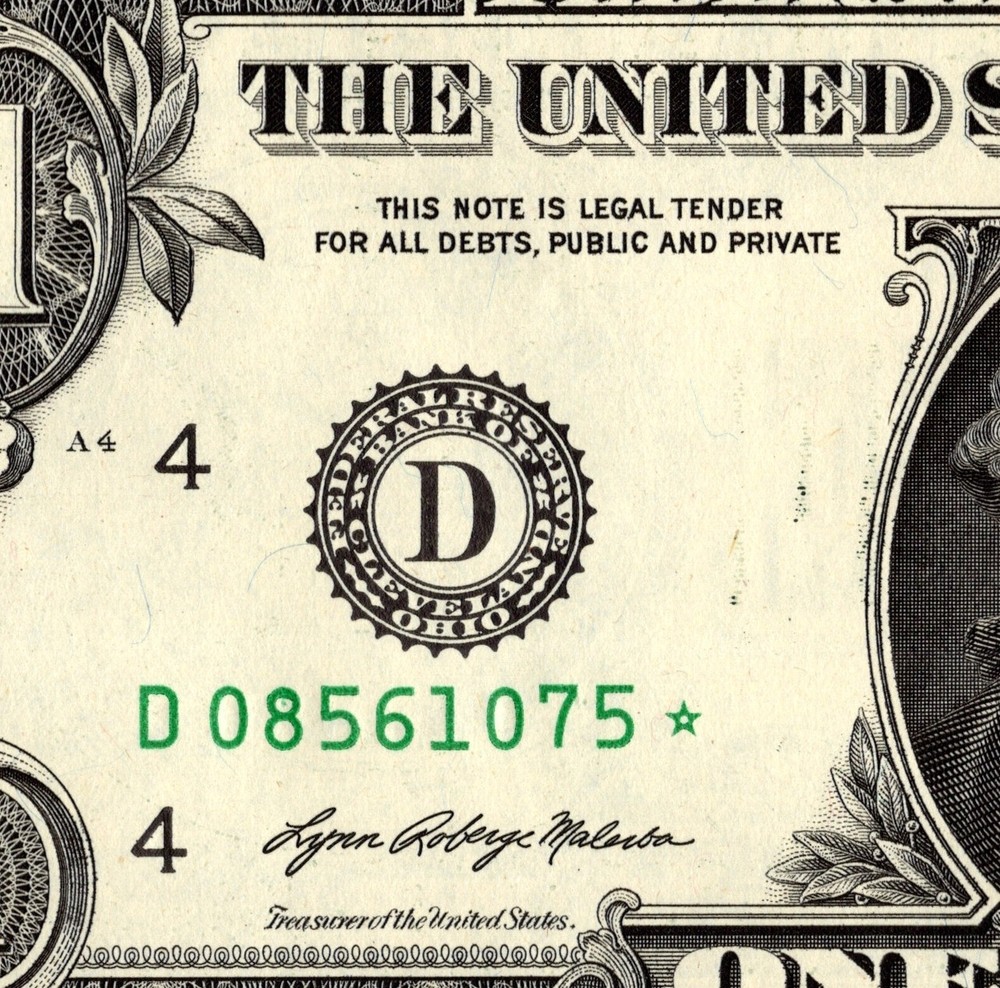 2021 D Star Note One Dollar Bill Regular Run Pack Note D08561075*
