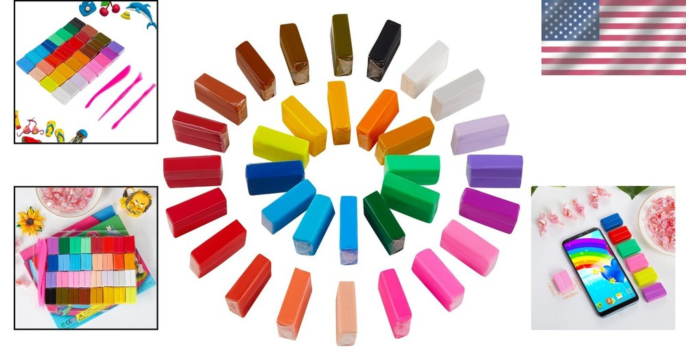 Reusable & Blendable Polymer Clay Set - 32 Colors for Endless Creativity