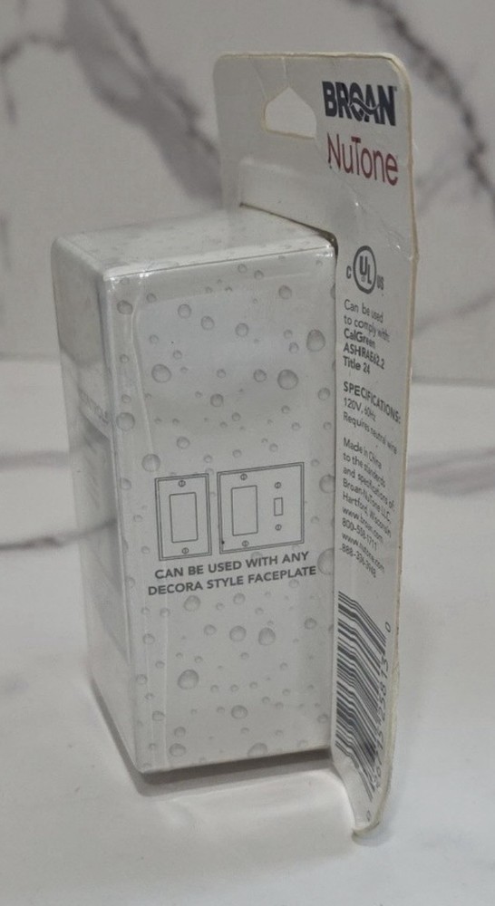 Broan P82W Humidity Sensing Control Switch, White