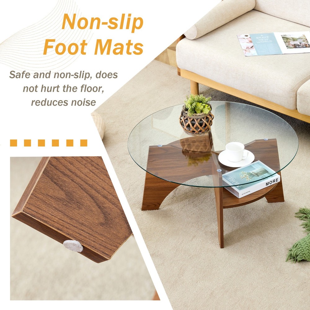 Round/Oval Coffee Table Center Table with Storage Multi-Functional Living Room