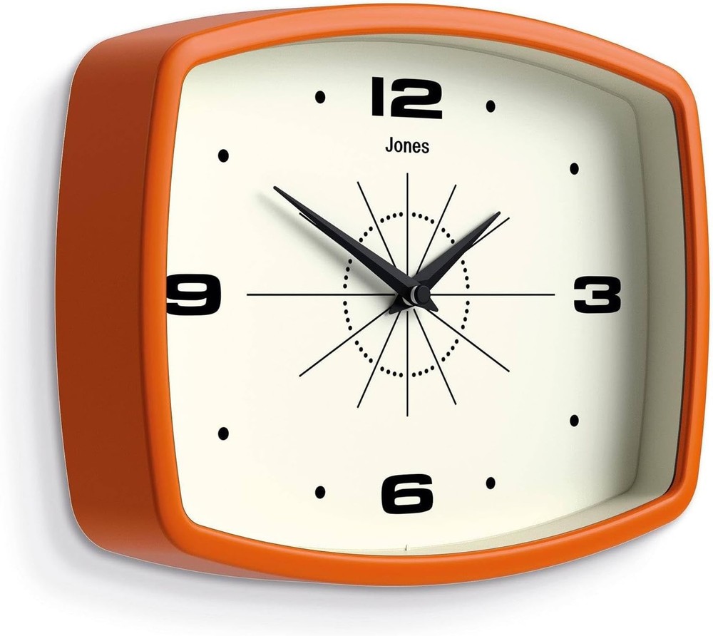 Movie Wall Clock | Rectangular Retro Clock | 10 inch | Orange | Cool