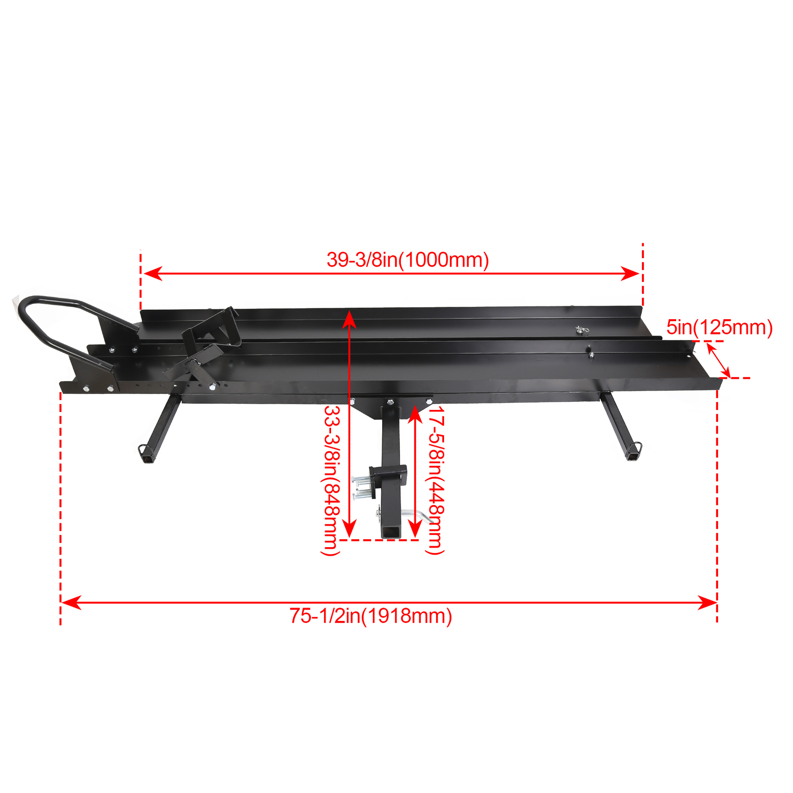 Motorcycle Carrier Scooter Dirt Bike Hitch Mount 600LBS Rack Ramp Hauler